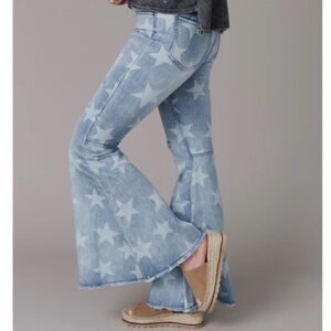 Easel Blue Star Flare Jeans